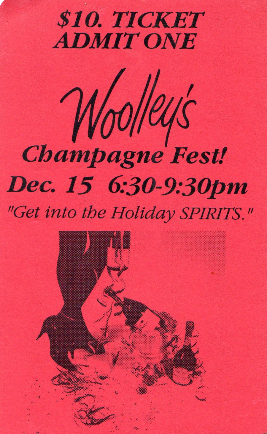 12 15 1990   Champagne Fest Ticket